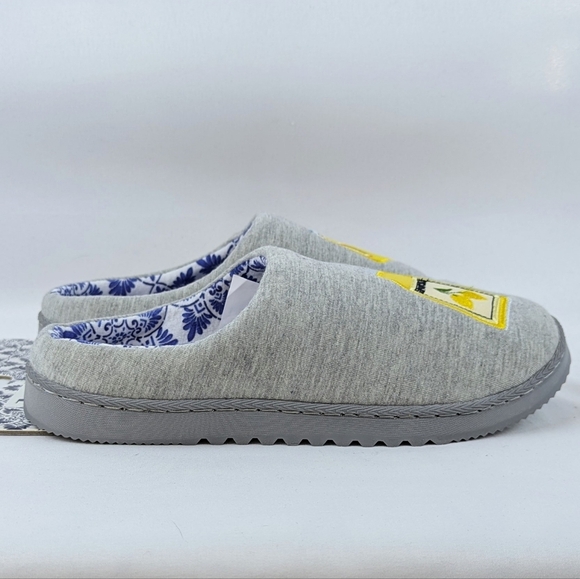 Slipper Limoncello Spritz Embroidered Jersey Knit Slip On Grey M (6.5-7.5) NWT - Picture 6 of 11